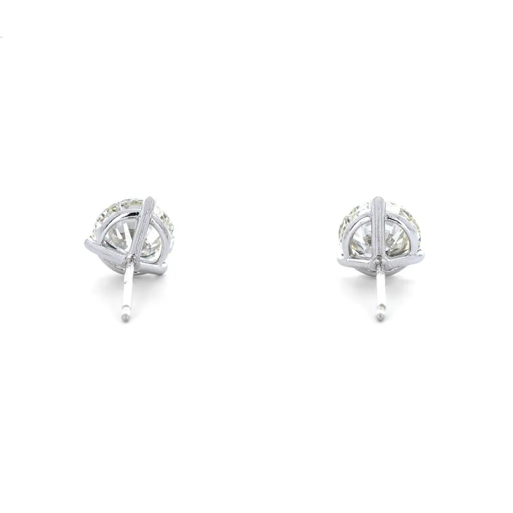 0.16ctw Round Diamond Stud Earrings - White Gold