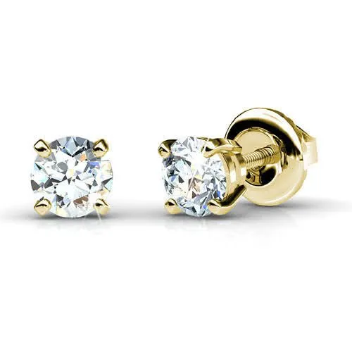 0.50-3.00 CT Round Cut Diamonds - Stud Earrings