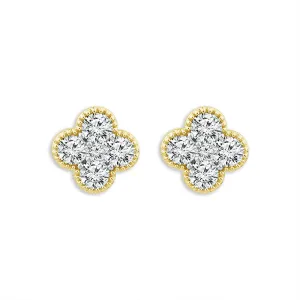 1 1/2 Ctw Diamond Earrings in 10 Karat Yellow Gold