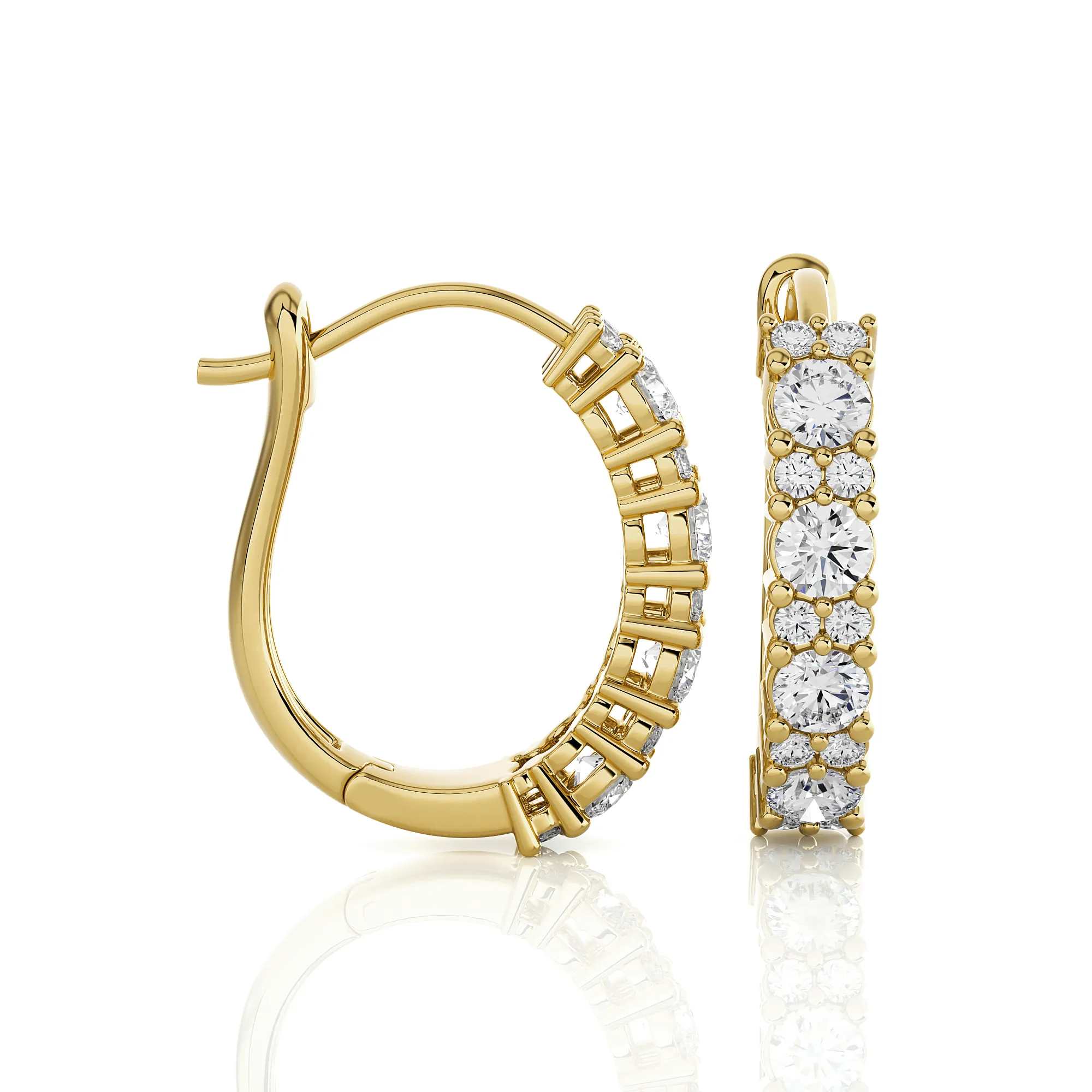 1 1/20 ctw Round Lab Grown Diamond Hoop Earrings