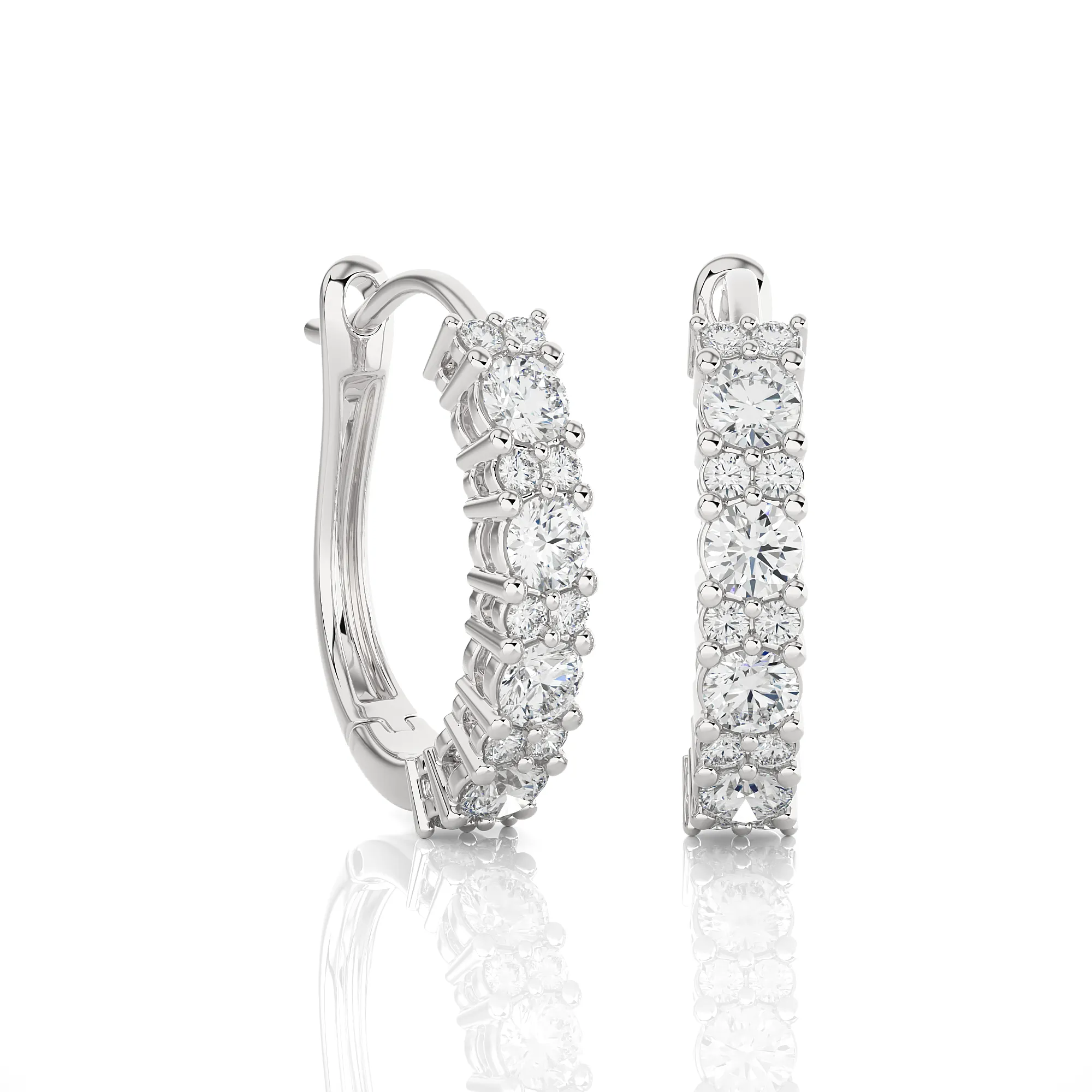 1 1/20 ctw Round Lab Grown Diamond Hoop Earrings