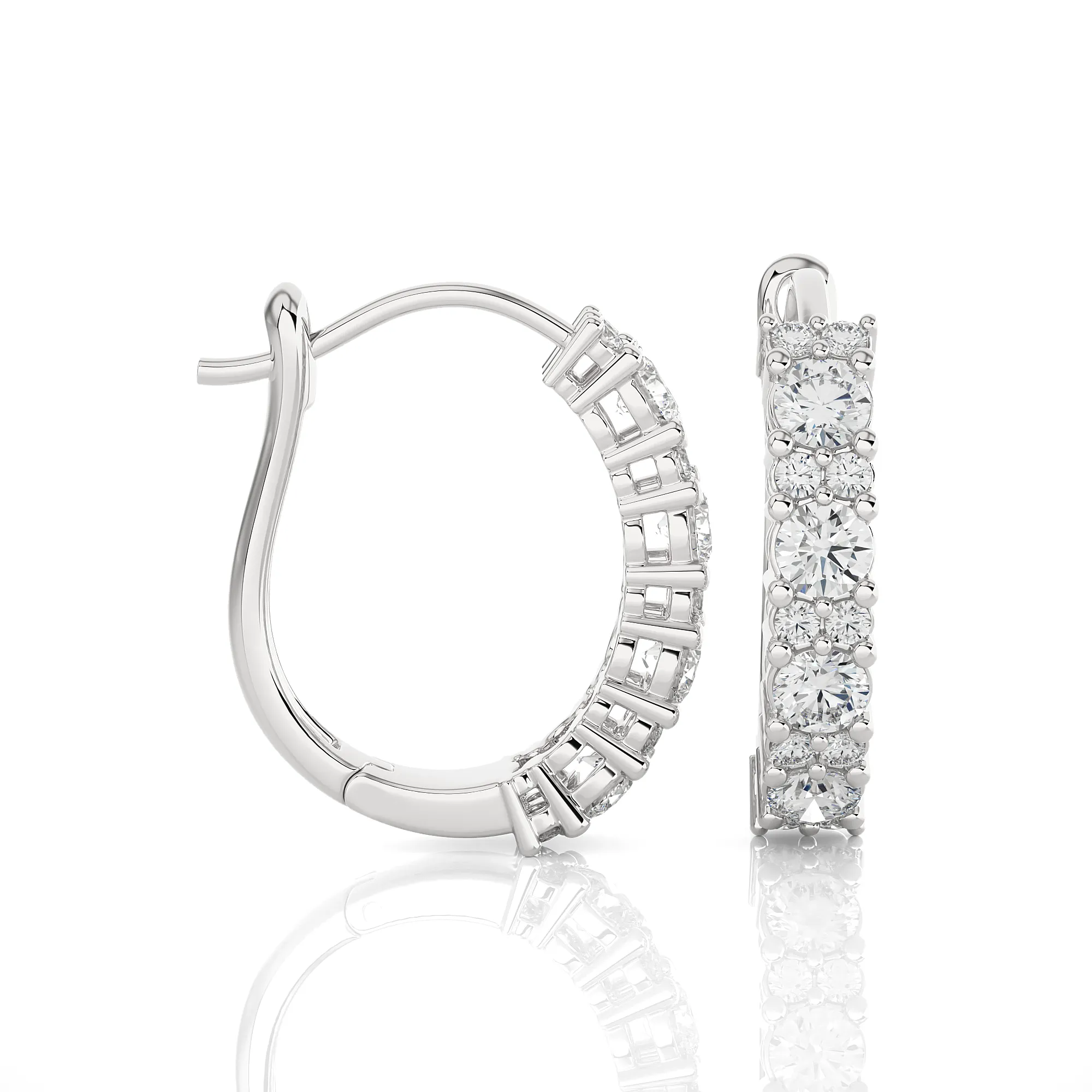 1 1/20 ctw Round Lab Grown Diamond Hoop Earrings