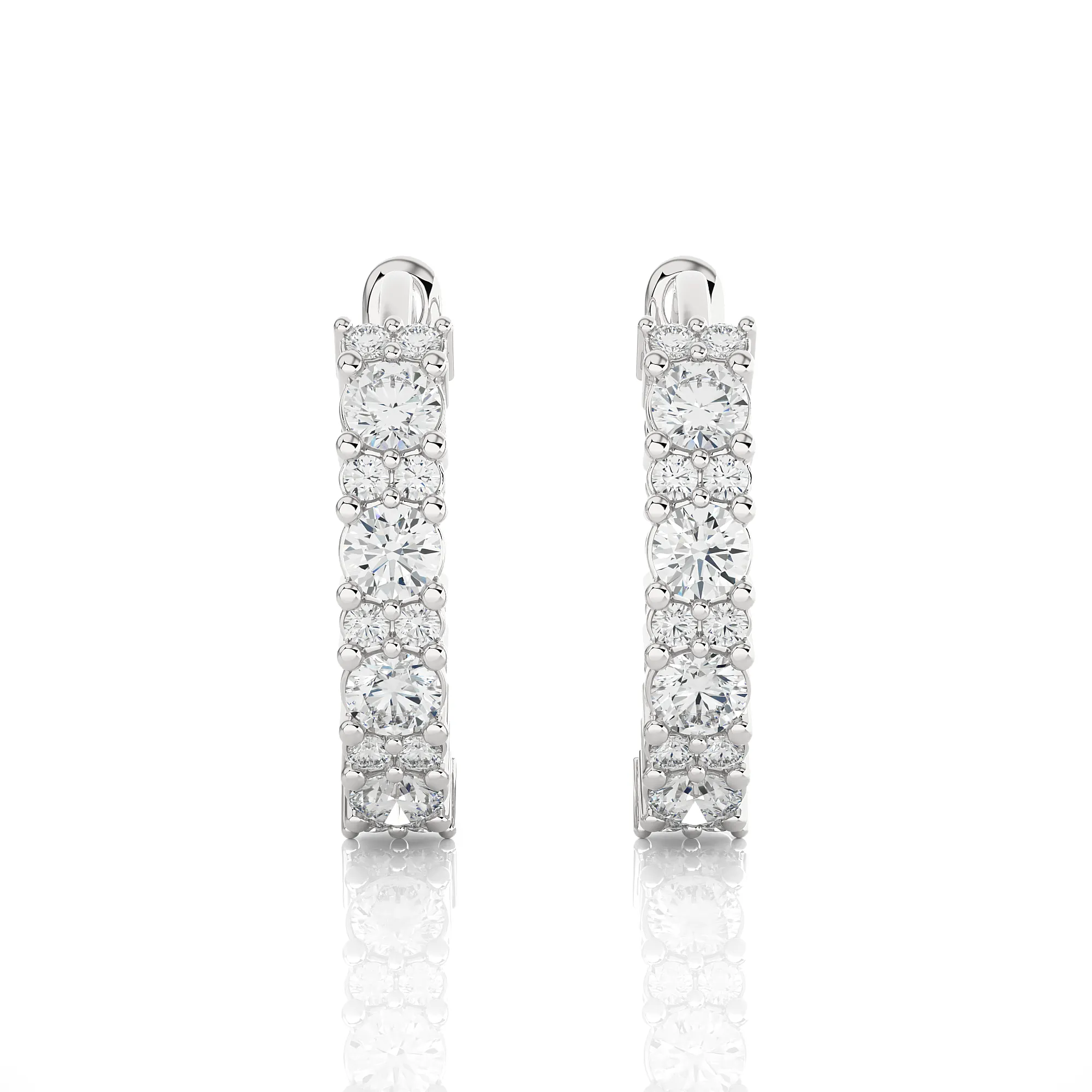 1 1/20 ctw Round Lab Grown Diamond Hoop Earrings