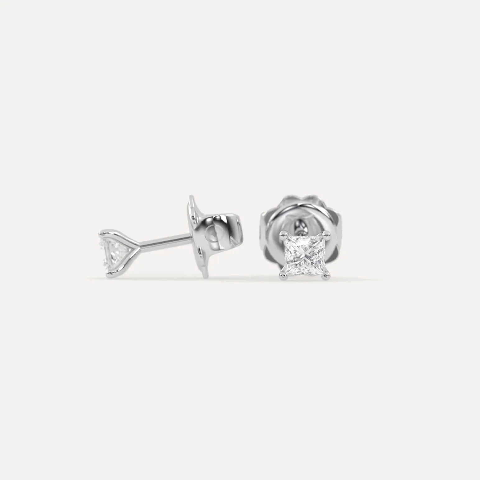 1/2 carat Princess Diamond Stud Earrings