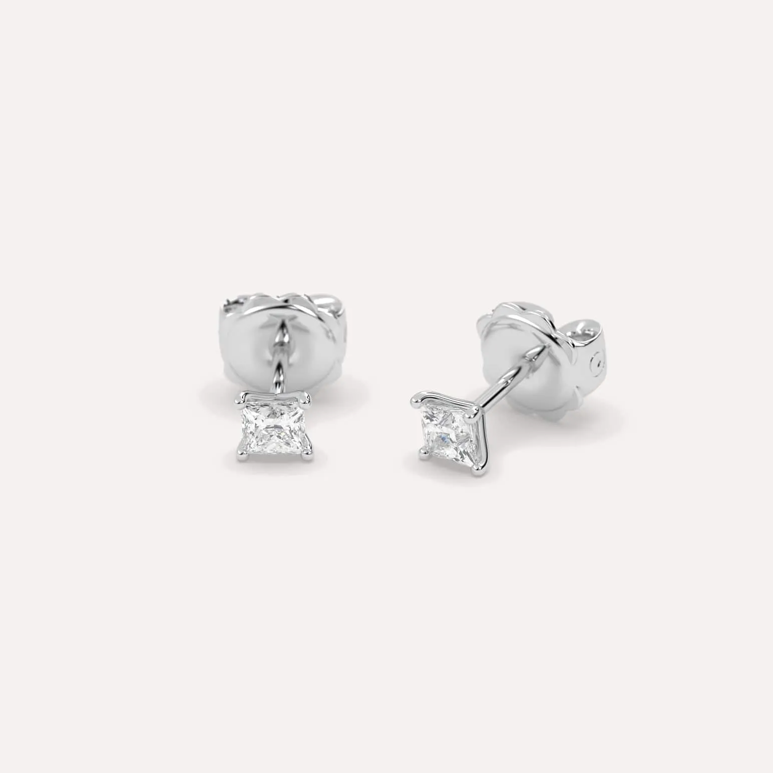 1/2 carat Princess Diamond Stud Earrings