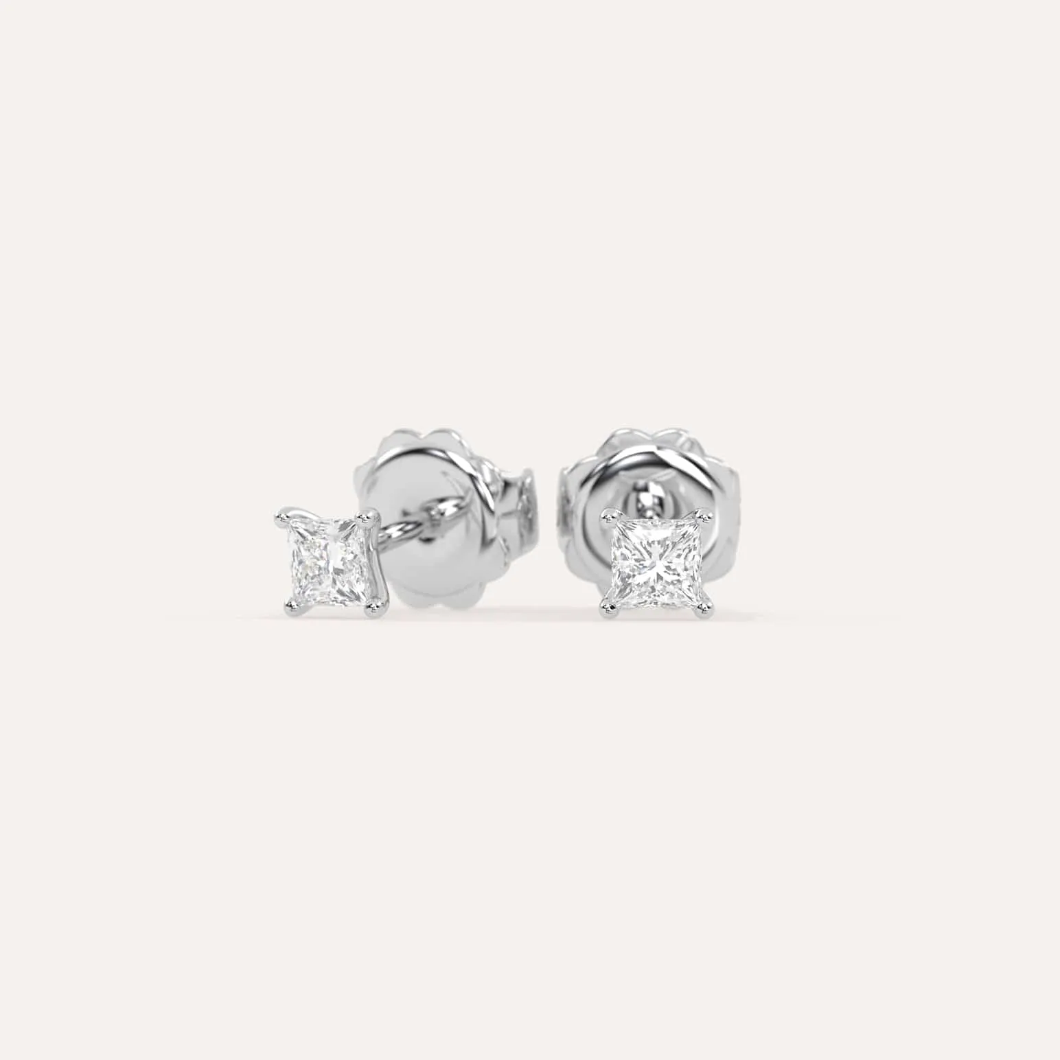 1/2 carat Princess Diamond Stud Earrings