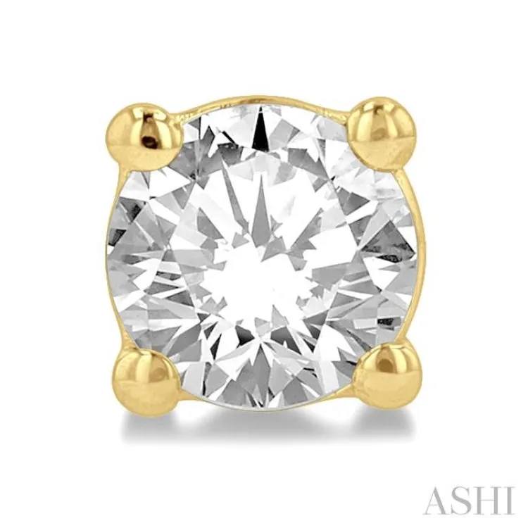 1/2 ctw Round Cut Diamond Stud Earring in 14K Yellow Gold