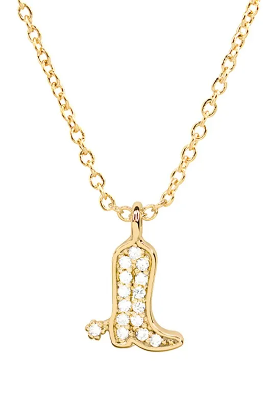 14 Karat Gold Dipped Cowboy Boot Pendant Necklace