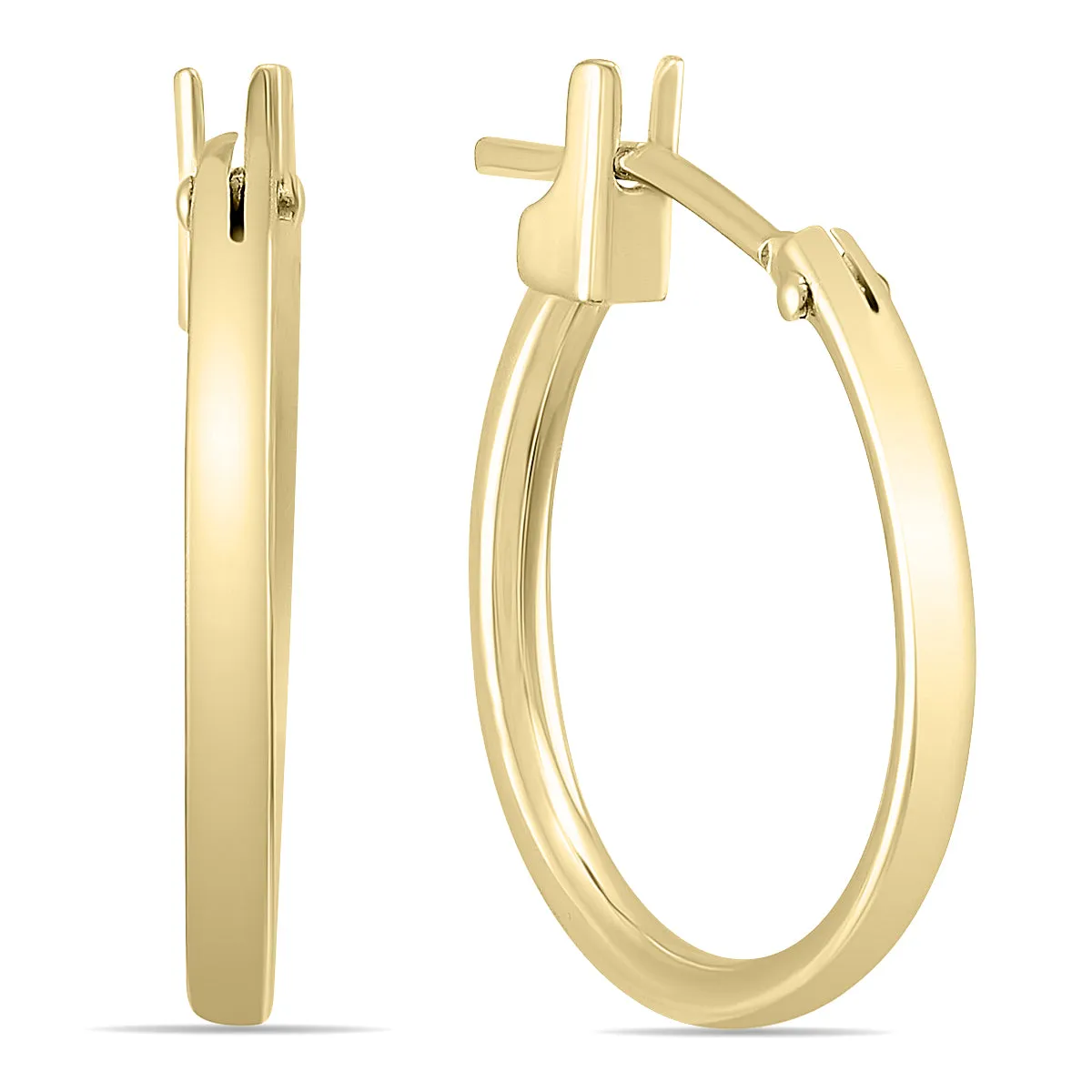 14K Yellow Gold 14Mm Hoop Earrings (1.5Mm Gauges)