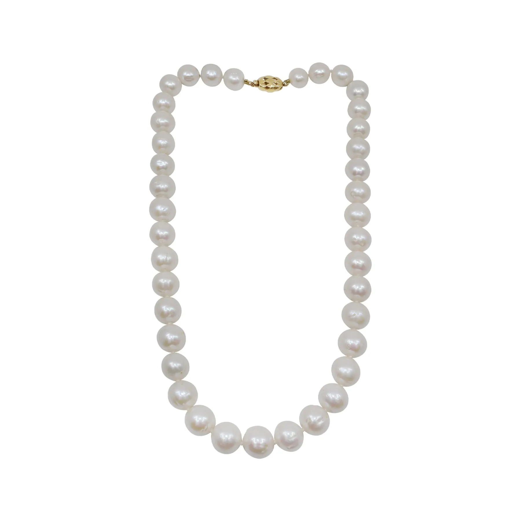 14K Yellow Gold White Freshwater Pearl Strand - 20356972