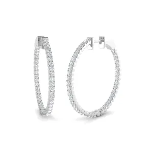 18ct White Gold 1.38ct Diamond Hoop Earrings