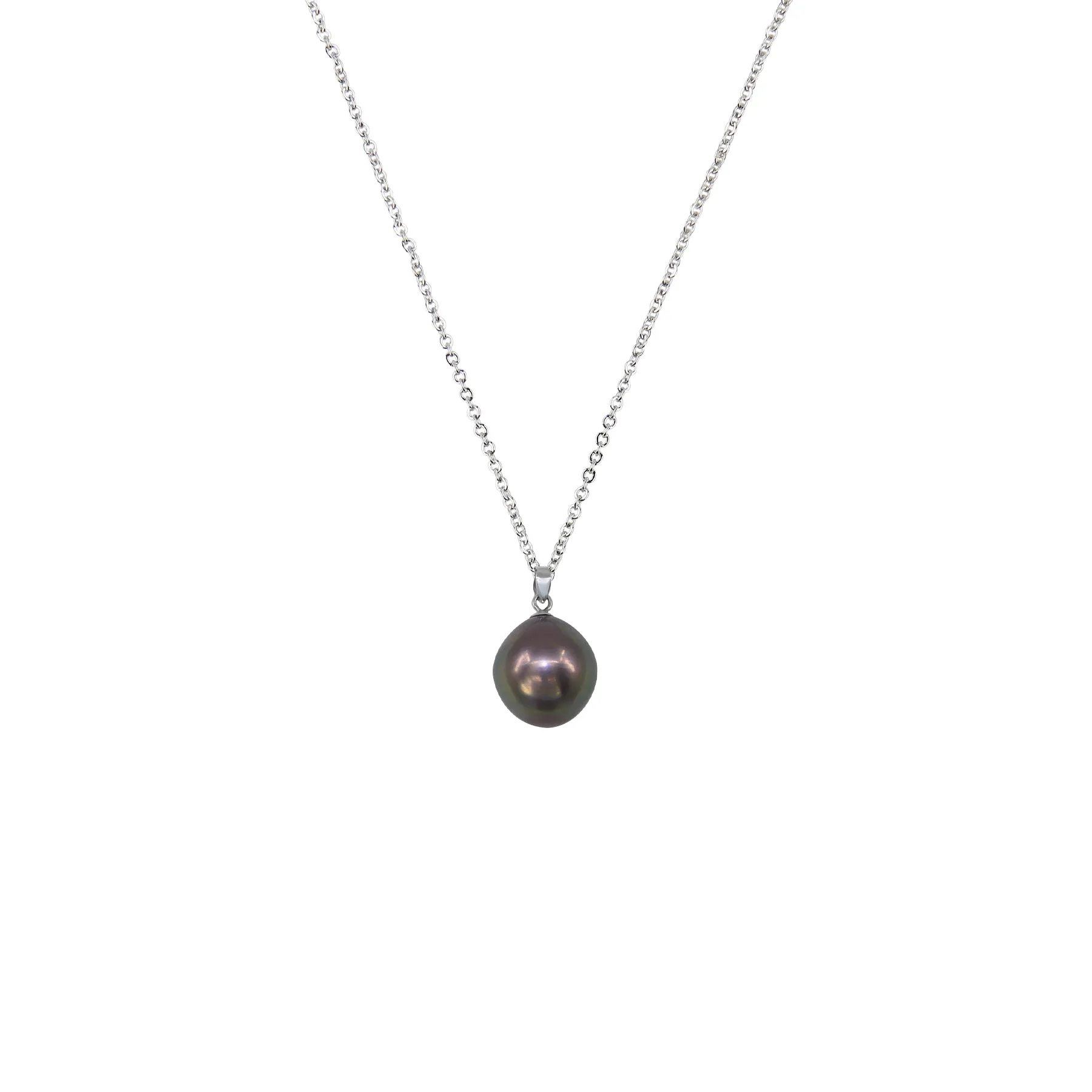 18K White Gold Tahitian Pearl Pendant - 20452223