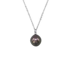 18K White Gold Tahitian Pearl Pendant - 20452223