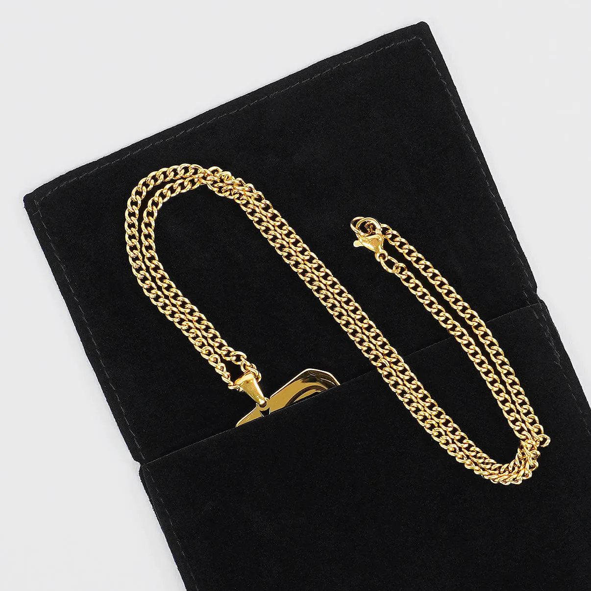 22 Number Pendant with Chain Kids Necklace - Gold Plated Stainless Steel