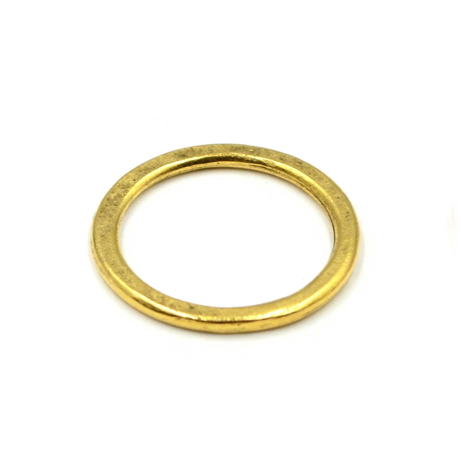 24mm Flat Small Circle Hoop- Antique Gold