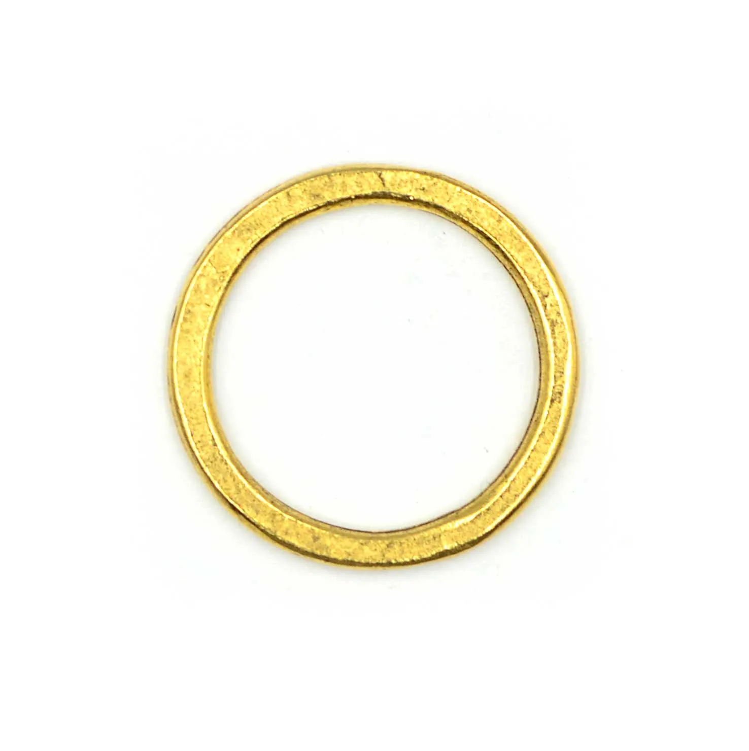 24mm Flat Small Circle Hoop- Antique Gold