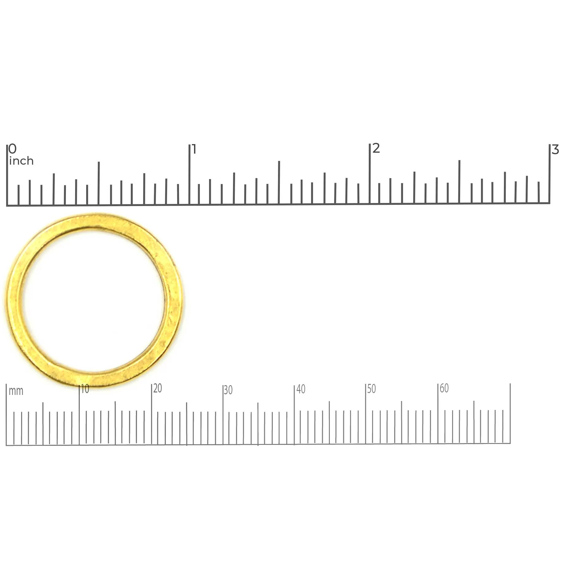 24mm Flat Small Circle Hoop- Antique Gold