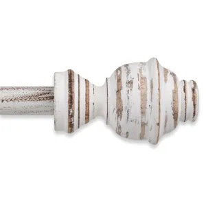 (2Pack) Farmhouse Rustic Curtain Rods Distressed Ivory (White) 28", 48", 84" (84"- 144")