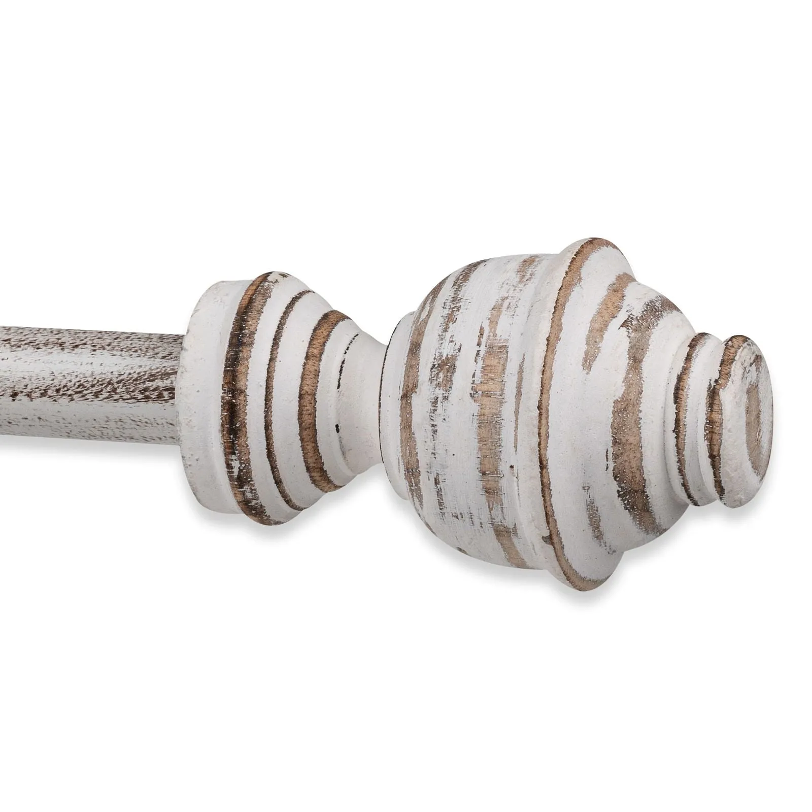 (2Pack) Farmhouse Rustic Curtain Rods Distressed Ivory (White) 28", 48", 84" (84"- 144")