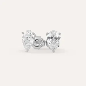 4 carat Pear Diamond Stud Earrings