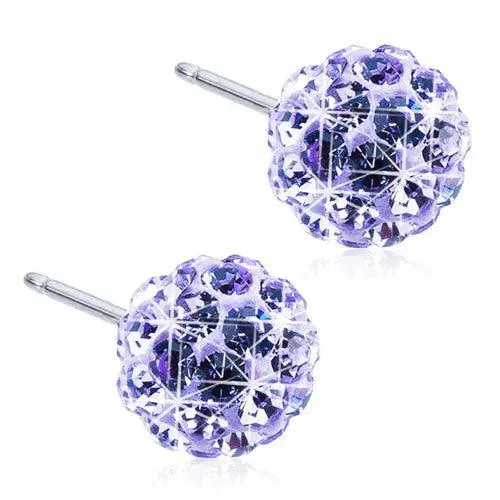 6mm Crystal Ball Earrings | Hypoallergenic Elegance in 5 Colour