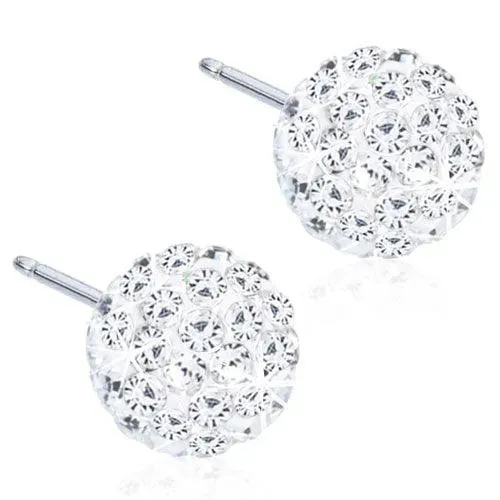 6mm Crystal Ball Earrings | Hypoallergenic Elegance in 5 Colour