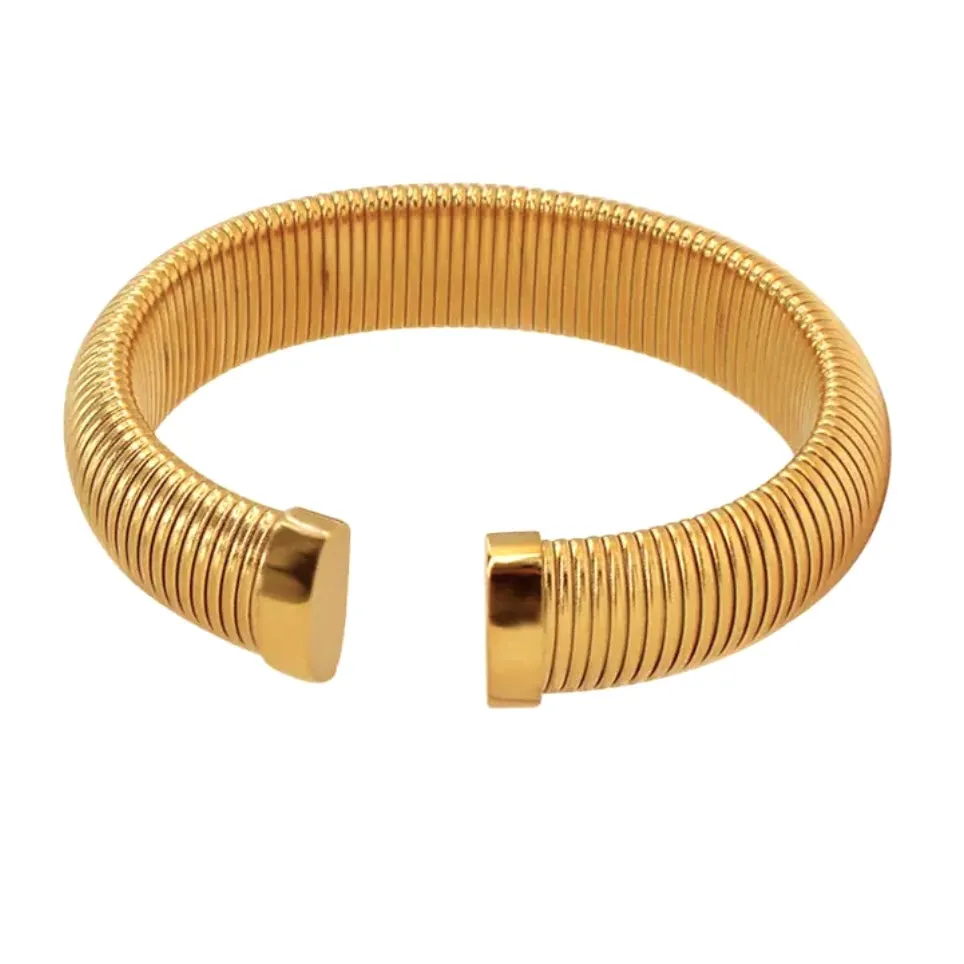 80's Style Golden Open Bracelet