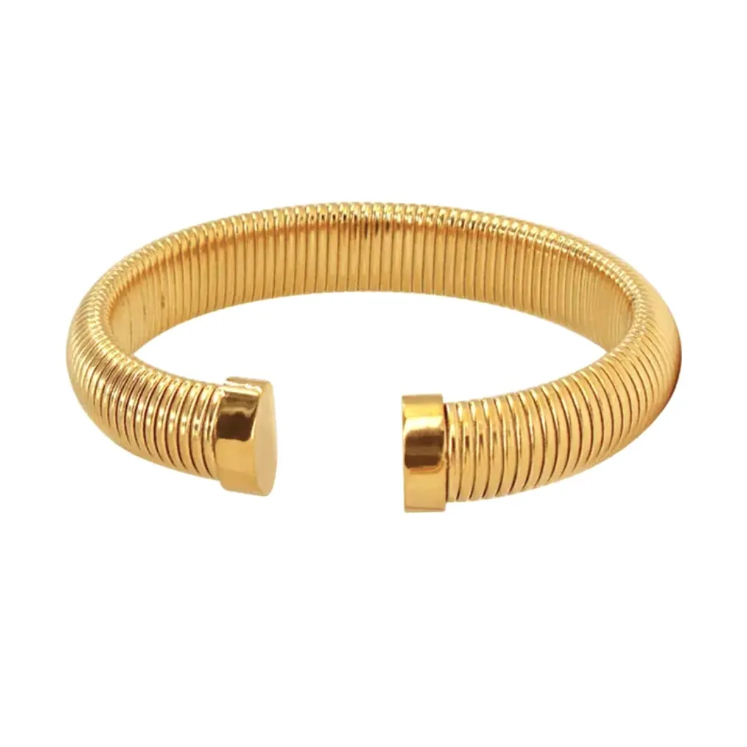 80's Style Golden Open Bracelet