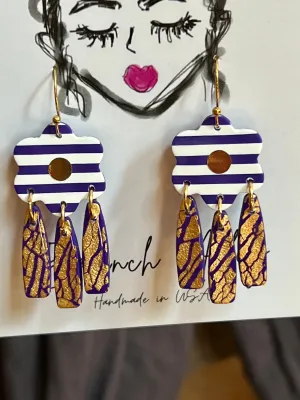 82323 LSU Happy Flower Earrings