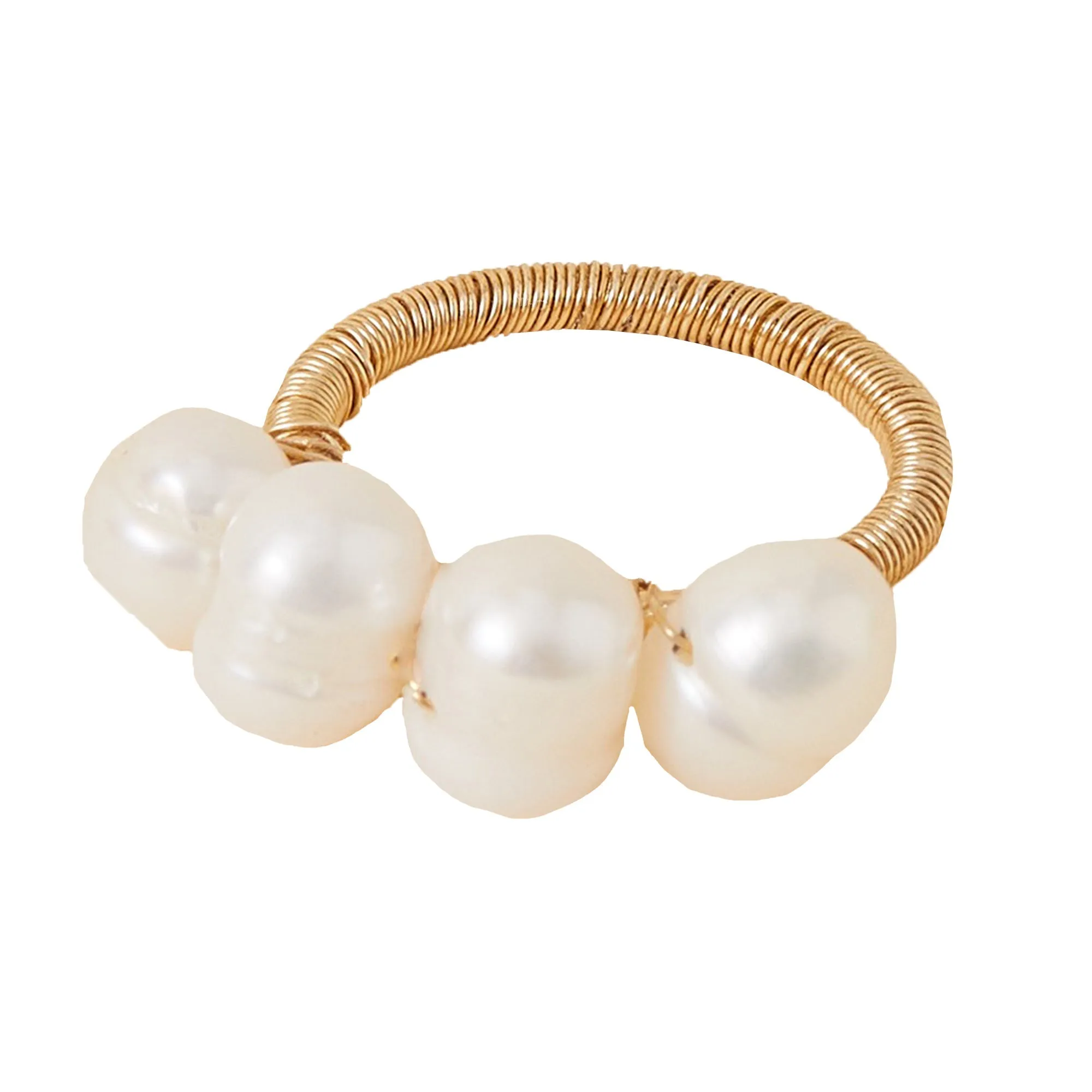 Accessorize London Women's Multi Fresh Water  Pearl Ring-Small