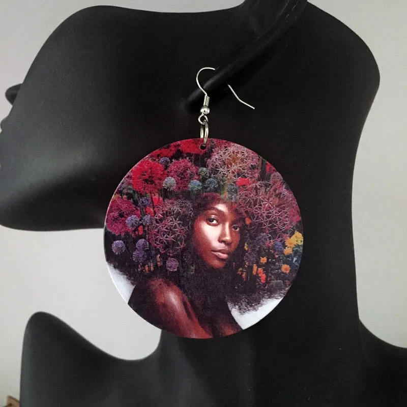 Africa inspired earrings | Afro flower girl