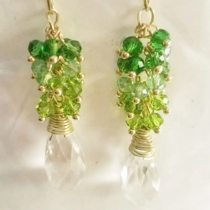 Amazing Peridot Dangle Statement Earrings