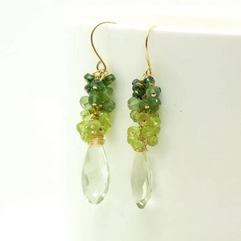 Amazing Peridot Dangle Statement Earrings