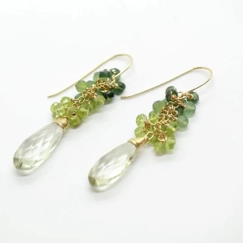 Amazing Peridot Dangle Statement Earrings