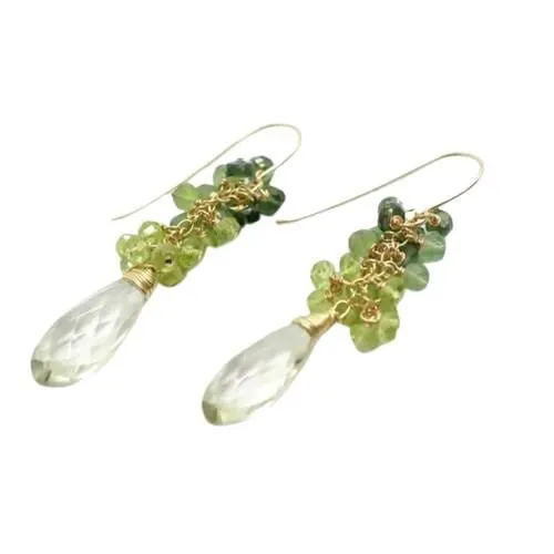 Amazing Peridot Dangle Statement Earrings