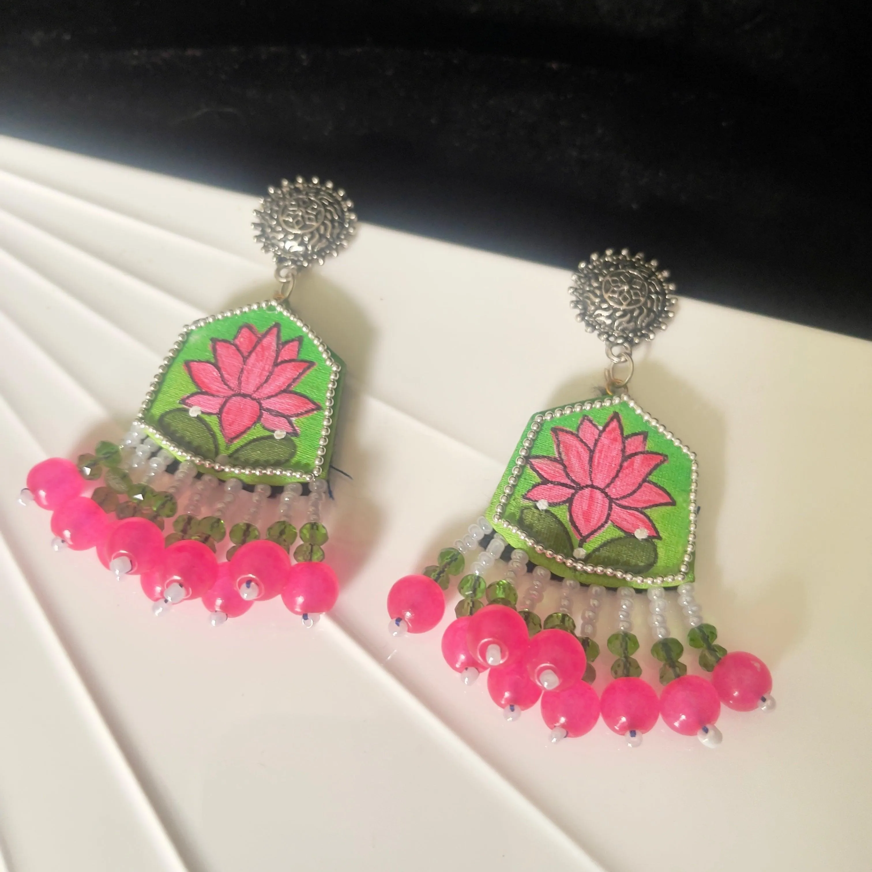 Amyra Handpainted Green (Earrings)