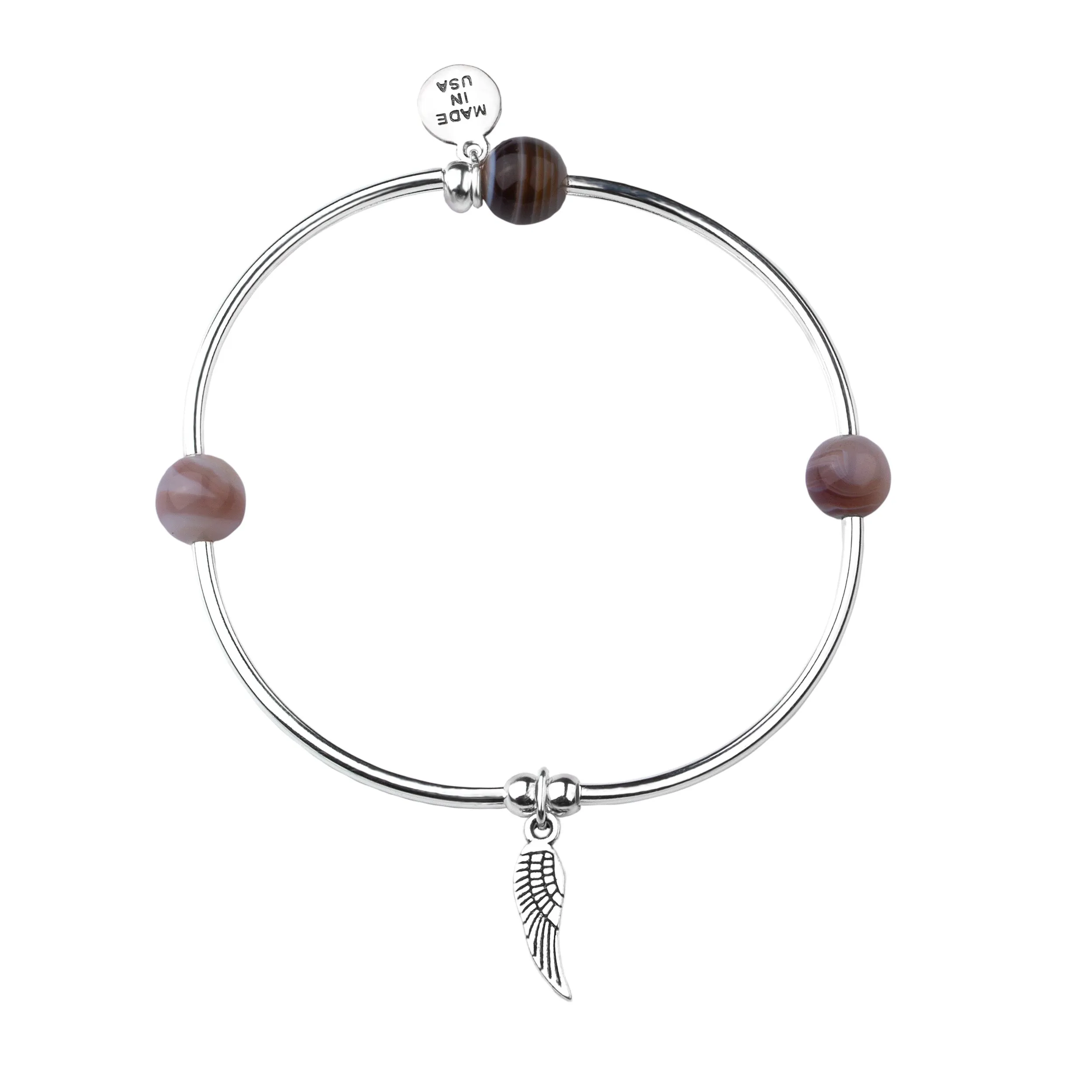 Angel Wing | Soft Bangle Charm Bracelet | Botswana