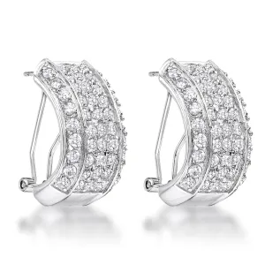 Ankea Dazzling Cluster Huggie Earrings | 3ct