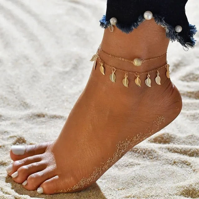 Anklet Bracelet | Chain Ankle Bracelet | Bohemian Anklet | Boho Foot Chain | Women Foot Bracelet | Women Ankle Bracelet | Beach Ocean Anklet