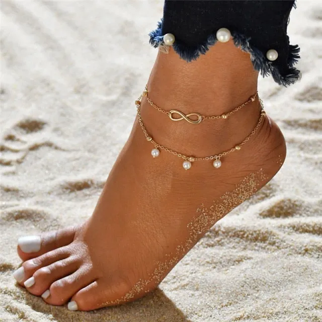 Anklet Bracelet | Chain Ankle Bracelet | Bohemian Anklet | Boho Foot Chain | Women Foot Bracelet | Women Ankle Bracelet | Beach Ocean Anklet