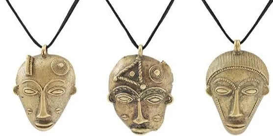 ASHANTI BRONZE MASK PENDANTS