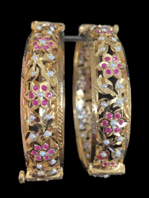 B113 Jadau  bangles ( ruby    ) ( READY TO SHIP)