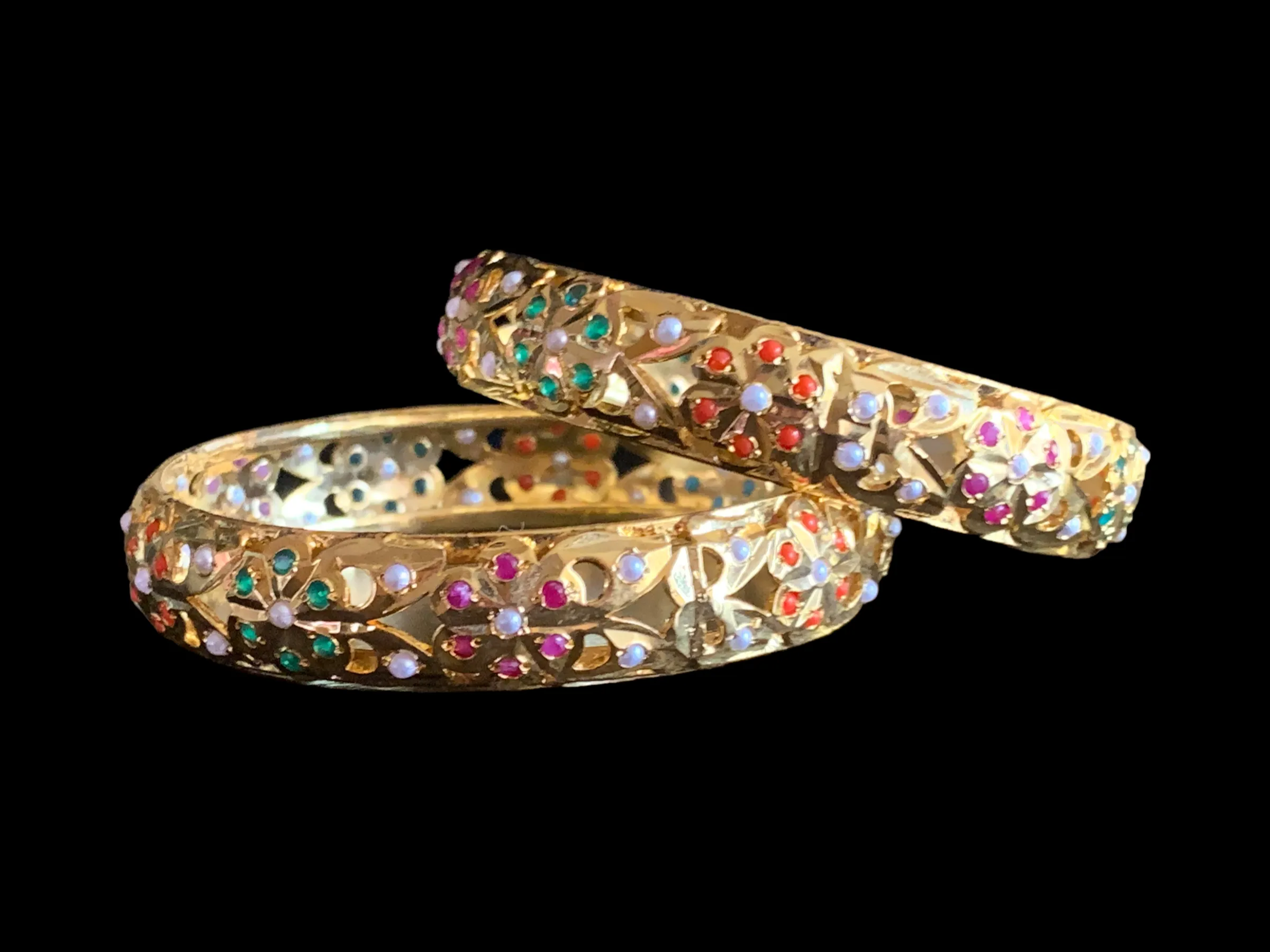 B124 Veena navratan bangles ( READY TO SHIP )