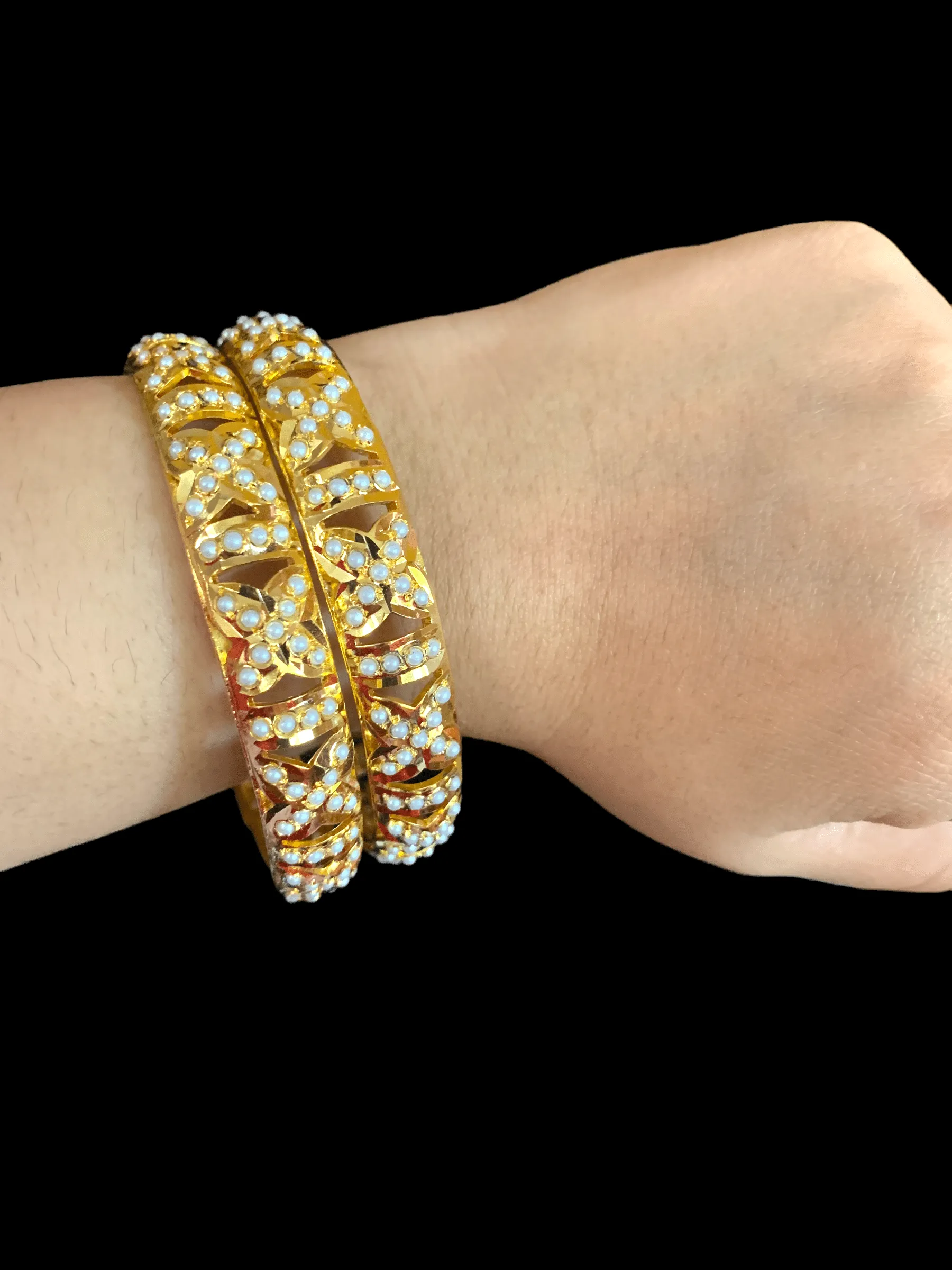 B20 SHAZMA JADAU BANGLES - Pearls ( READY TO SHIP )