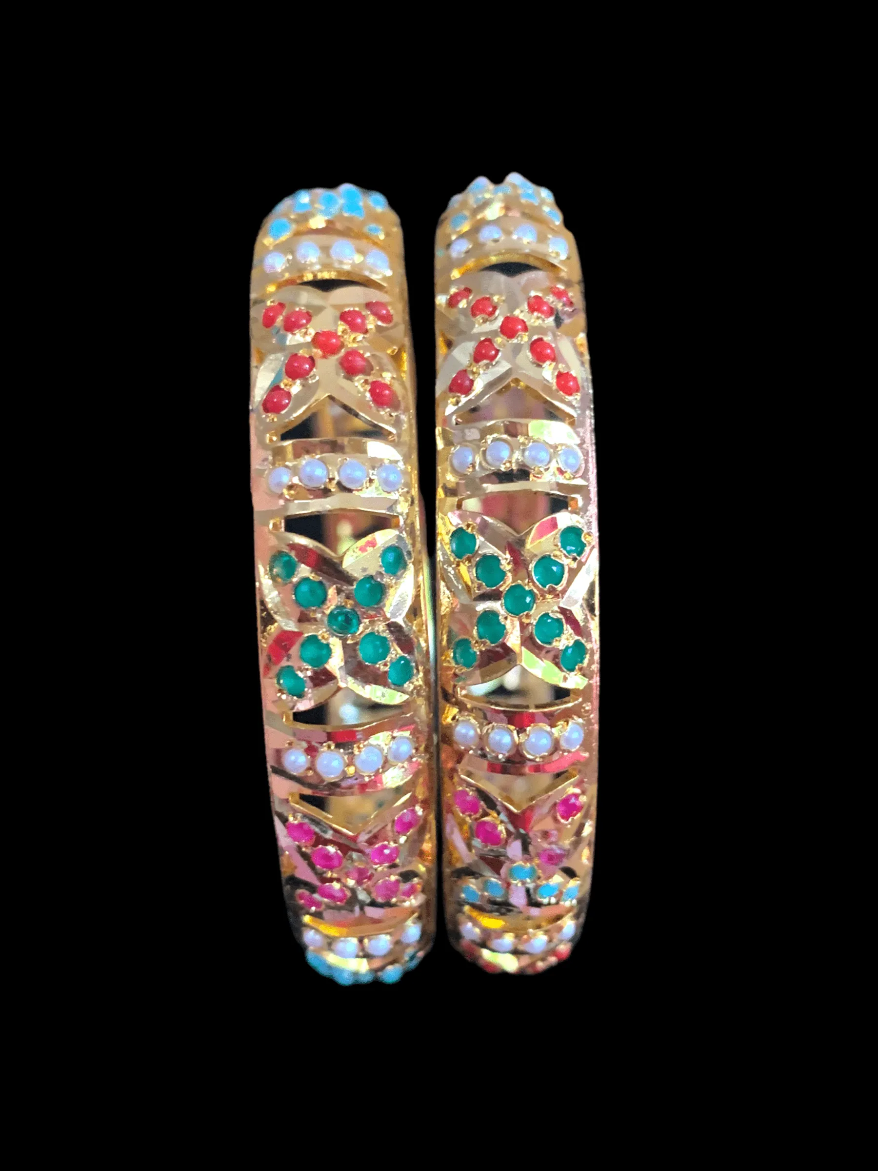 B21 SHAZMA JADAU BANGLES - Navratan  (READY TO SHIP )