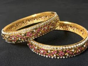 B89 Leela bangles in rubies ( READY TO SHIP )