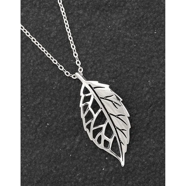 Back To Nature Skeleton Leaf Silver Plated Necklace