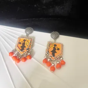 Bali Handpainted Orange (Earrings)