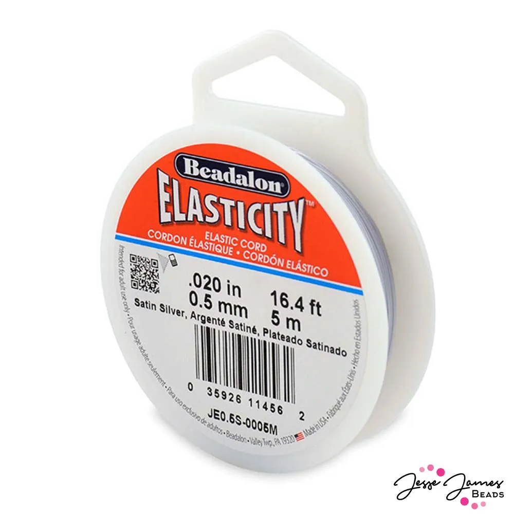 Beadalon Elasticity Satin Silver 0.5MM