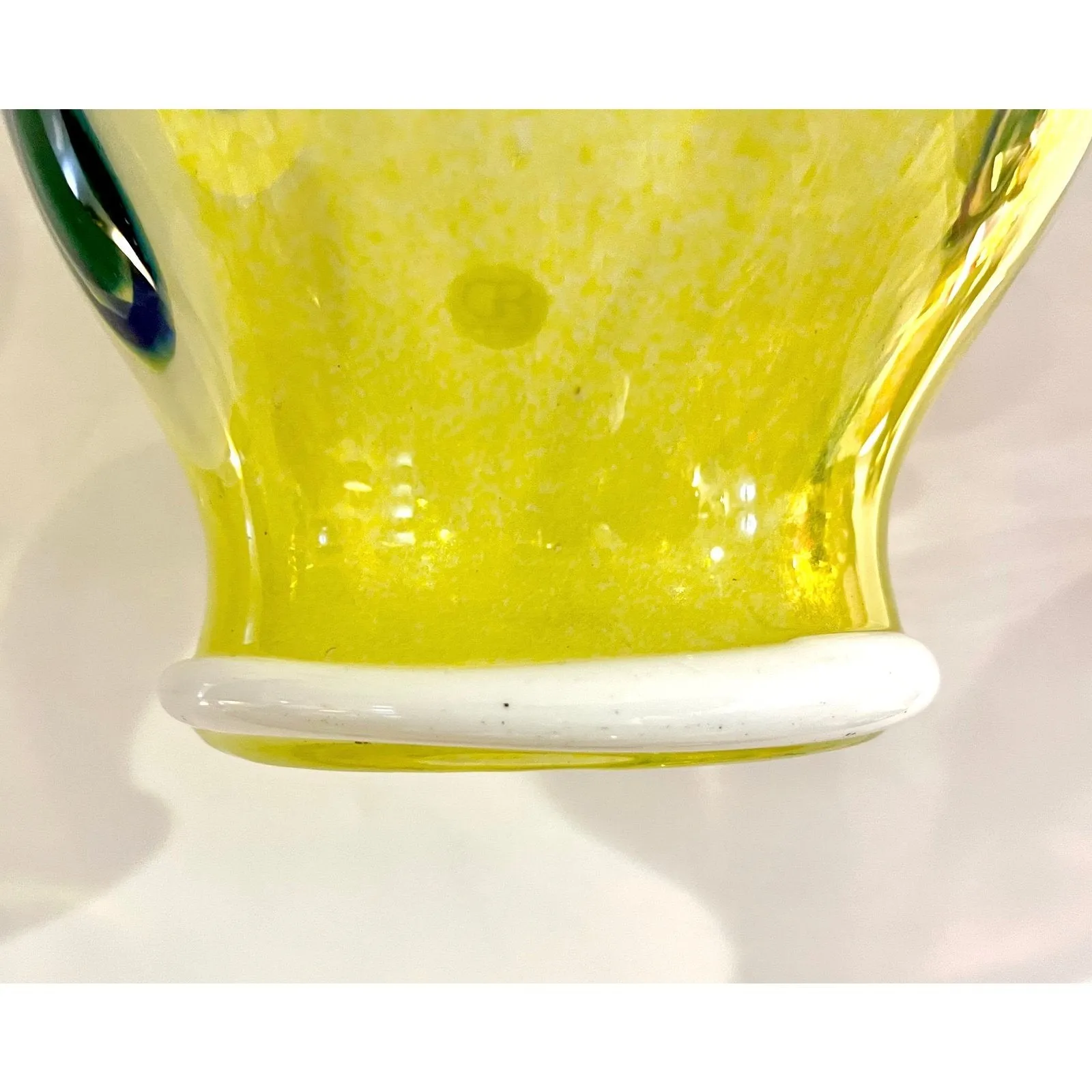 Bespoke Italian Organic Yellow Green White Tulip Murano Glass Pendant Light